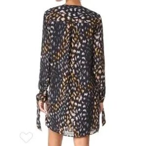 Equipment Femme Silk Cheetah Print Mini Dress Size Medium